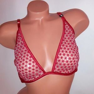 Victoria's Secret Red Starburst Strappy Sheer Luxe Bra